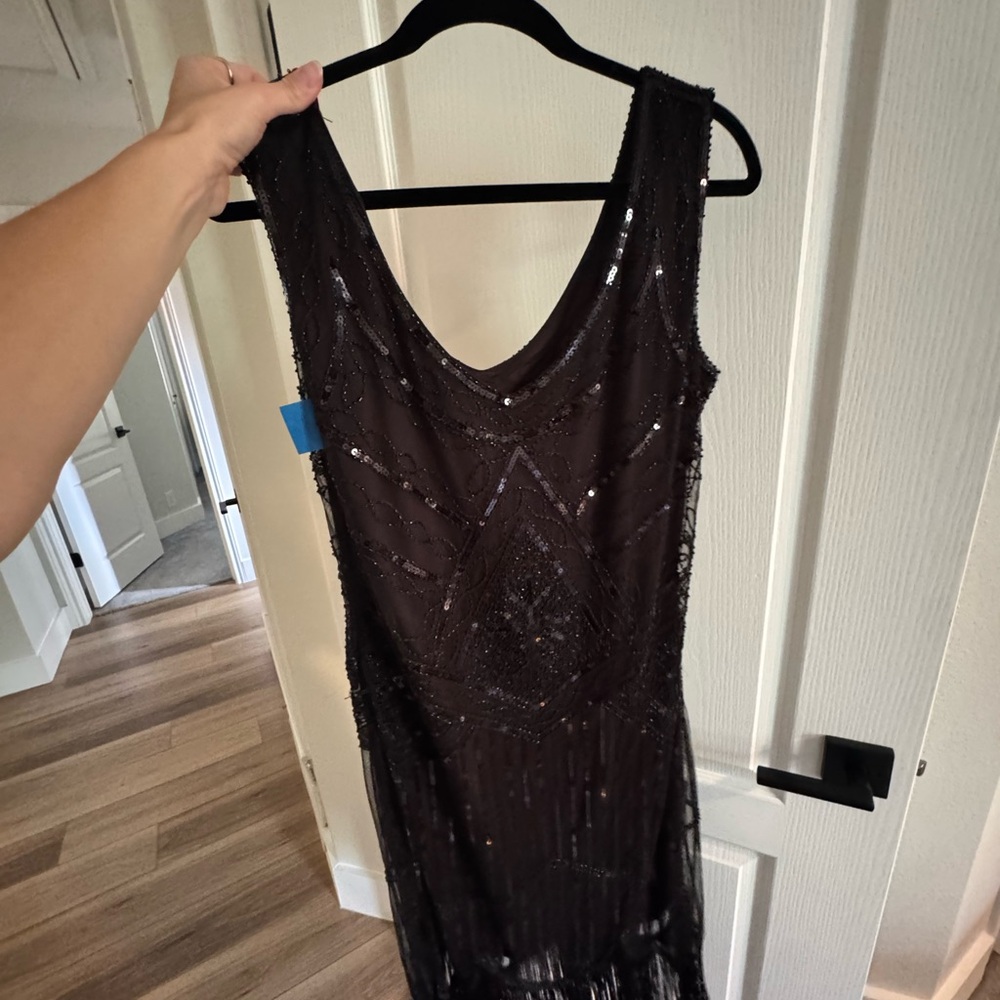 Black Beaded flapper style Women's Dress